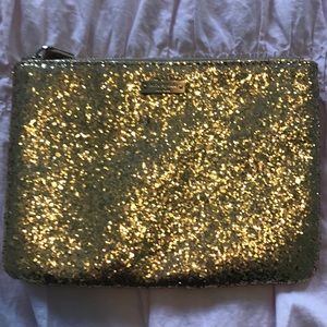 Kate spade gold sparkly clutch
